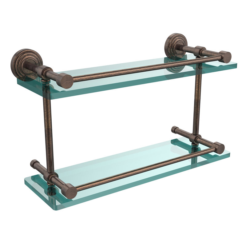 Beresford 2 Piece Tiered Shelf, Unlacquered Brass