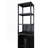 BLACK  Storage Tall Slim Cabinet With Shutter Door And 3 Tier Shelves, Freestanding Linen Tower Cabinet For Living Room, Kitchen, Bathroom Organizer, Natural Bamboo