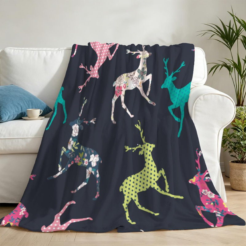 Jeté en flanelle transparente molletonné ultra doux, imprimé tropical simple, Jeté 50 po x 60 po