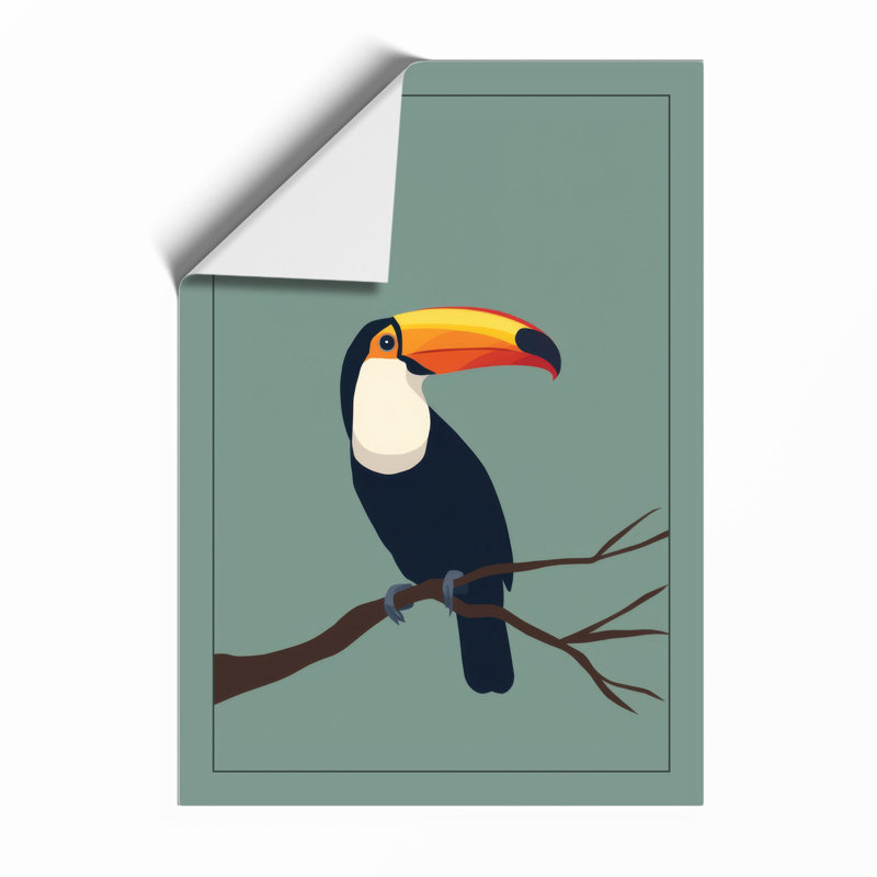 Perching Toucan Modern - Framed Print, A4 - 29.7 x 21.0 cm, Unframed