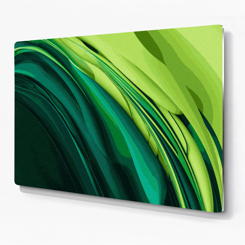 Gradient Abstract 19, art mural en métal vert, H 12 po x l 18 po