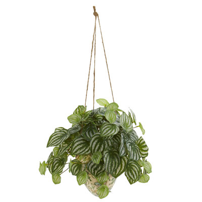 24'' Faux Ivy Plant in Ceramic Basket