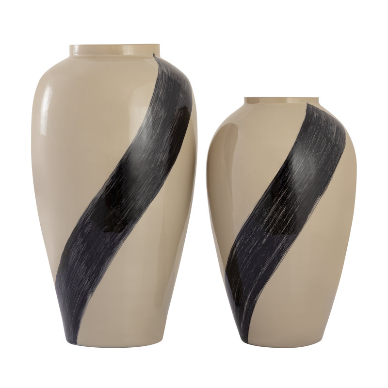 Brushstroke Vase - Small Cream, 16.5" H x 10" W x 10" D