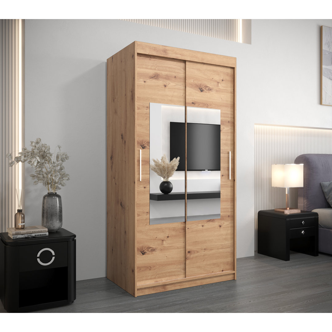 Abdullatif 2 Door Solid + Manufactured Wood Wardrobe