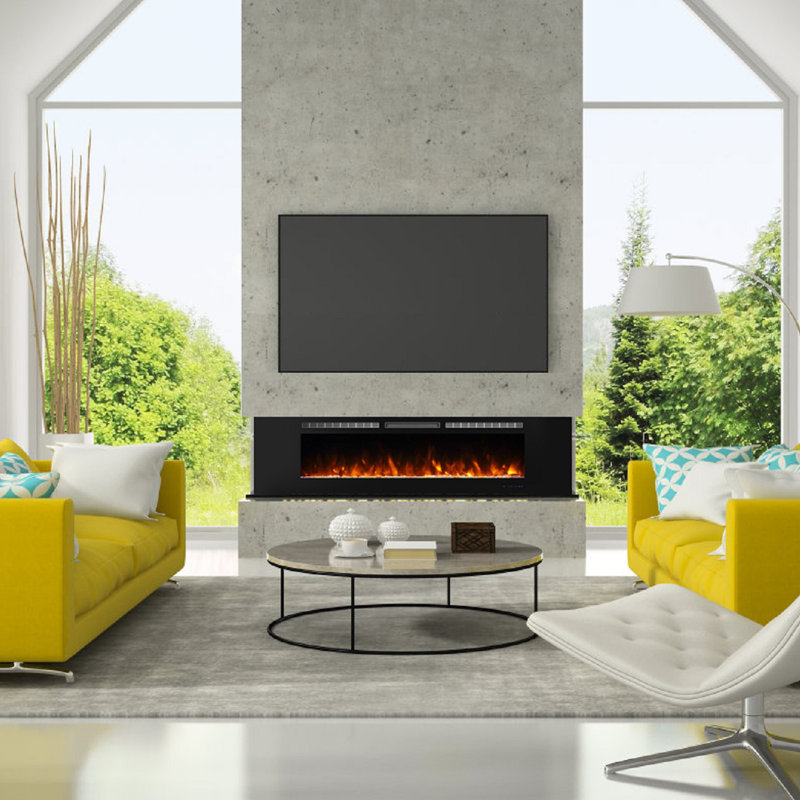 Millner Modern WiFi Recessed Electric Fireplace Insert, Fireplace Heater for Living Room,Timer, Overheating Protection, Touch Screen, Remote, Black