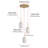 3-Lamp white gold adjustable glass pendant light