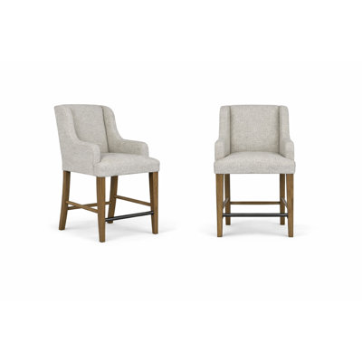 Tabouret de comptoir rembourré Deemston - amande
