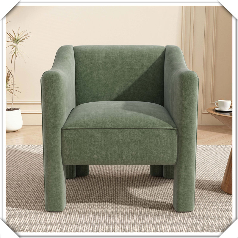 Fauteuil demi-tonneau de salon moderne, Vert