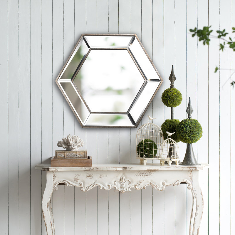 Miroir mural 20 po x 18 po Hexagon Contemporary