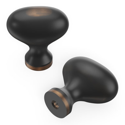 Williamsburg Collection Oval Knob - 1-1/4" x 13/16 " Cabinet Knob Oil-Rubbed Bronze Highlighted - Farmhouse Hardware for Drawers & Cabinets