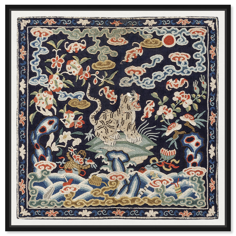 " Qing Dynasty Badge " Painting Print, 40" H x 40" W x 2" D, Black Framed Canvas