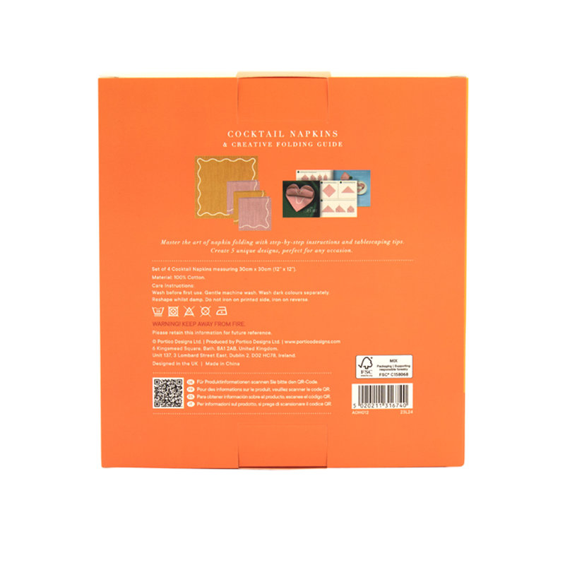 Portico Designs Art of Hosting Cocktail Napkins & Creative Folding Guide