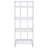 Glossy White 4-Shelf Open Back Bookcase