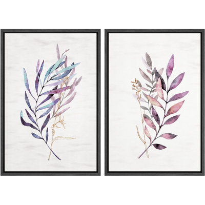 Multicolore pastel bleu sarcelle mauve, plantes, nature, nature, illustrations, rustique, minimal
