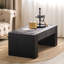Table basse moderne en bois massif noir, table basse rectangulaire de 49 po pour le salon, la maison de campagne et le décor contemporain-428909345