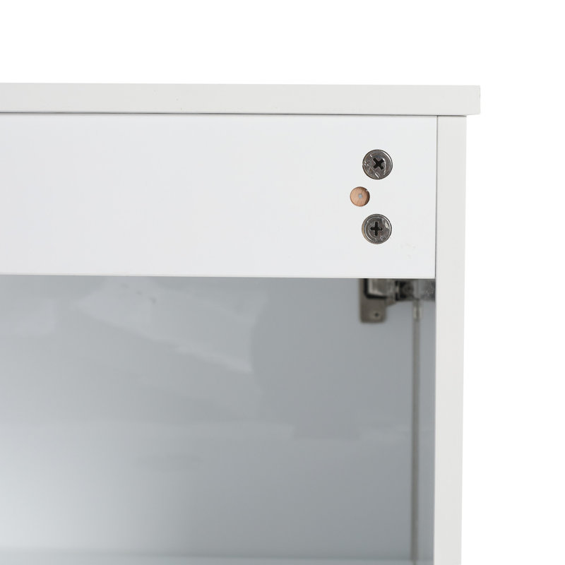 Armoire de salle de bain autoportante avec lavabo artistique, portes à fermeture douce