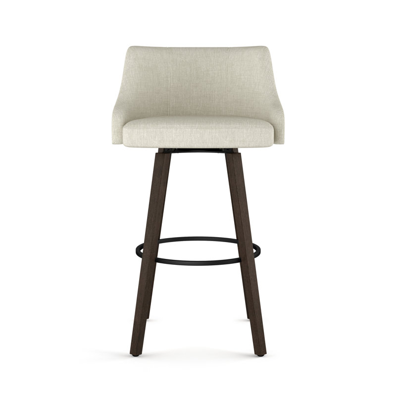 Tabouret de bar et de comptoir pivotant Abasi-Ima, Structure en PVC gris clair / beige / gris-brun