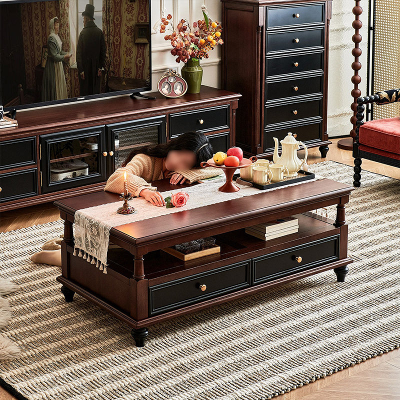 Table basse rétro, H 19,69 po x l 47,24 po x P 27,56 po