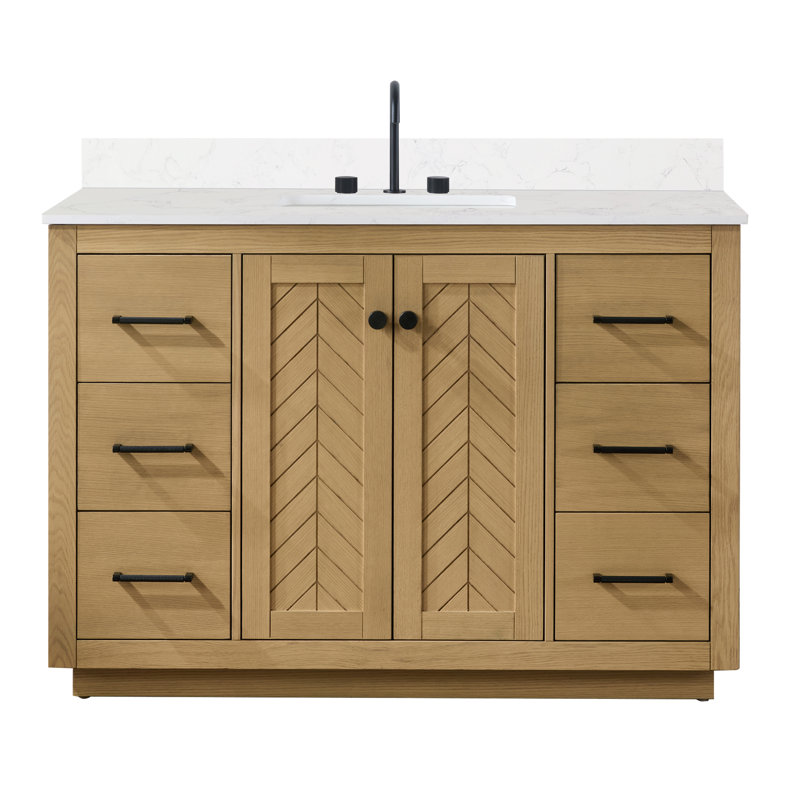 Juriah 49'' Single Bathroom Vanity with Engineered Stone Top