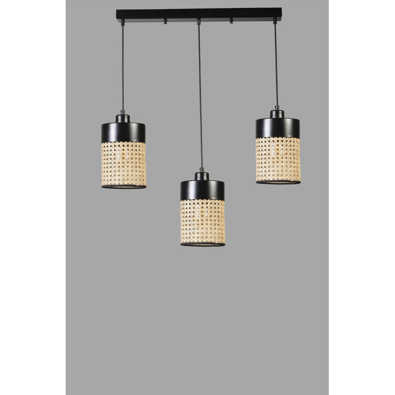 Chandle Chandelier, Rattan/Black