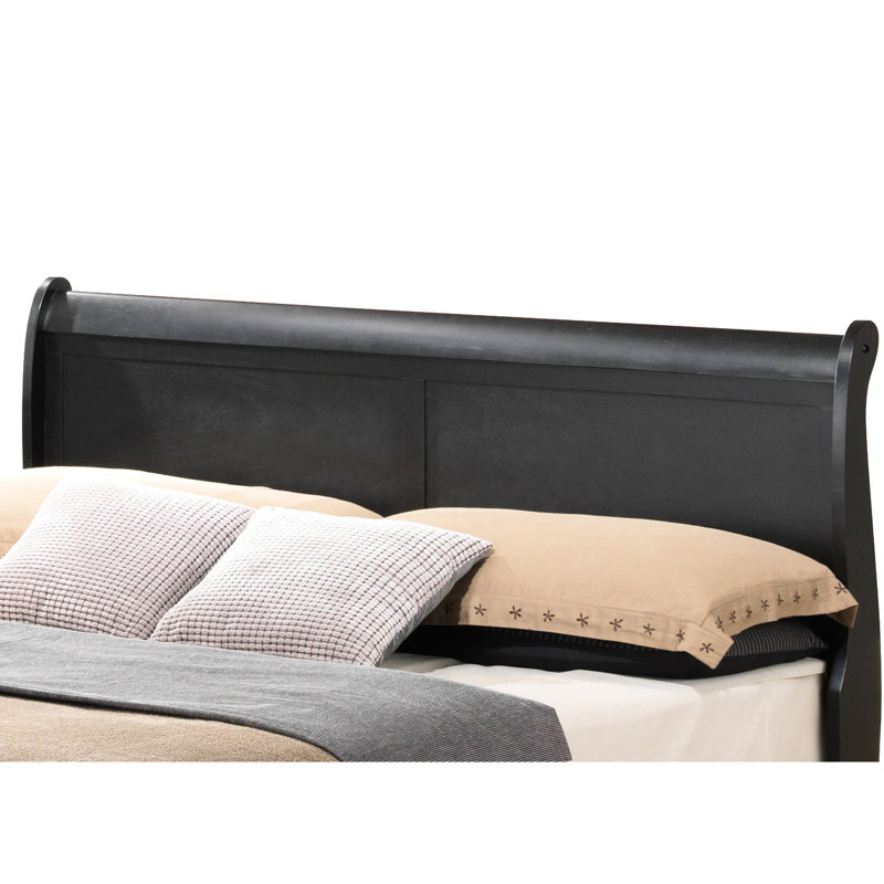 Lit chic noir - Panneau de particules avec attribut persistant 61 po de largeur x 84 po de profondeur et 44 po de hauteur qui améliore l'apparence de la chambre à coucher Assemblage requis