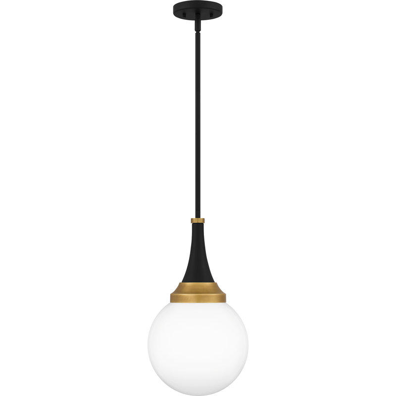 Luminaire suspendu noir mat 1 lumière Carlysle
