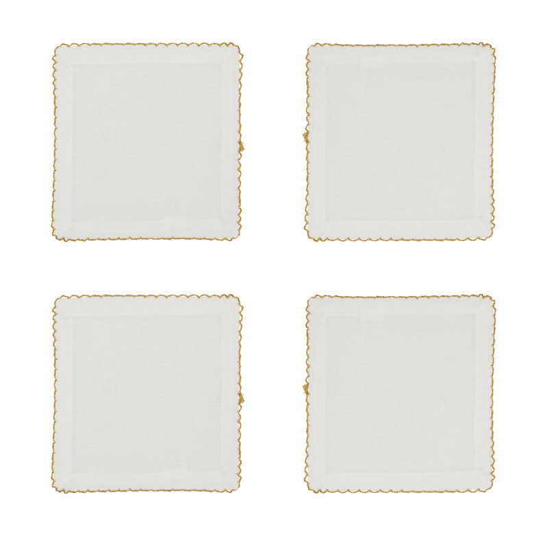 Vessie Cotton Solid Colour Square Napkin, Gold, 18" x 18"