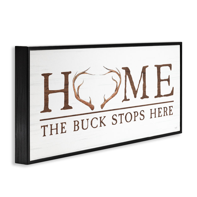 «Buck Stops Here», impression par estampe numérique, design par Lux + Me Designs, H 13 po x l 30 po