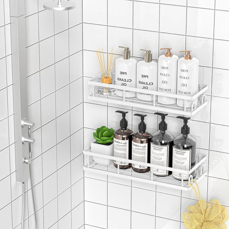 Shower Caddy, Shower Shelf No Drilling, Bathroom Accessory ,2 Pack, White