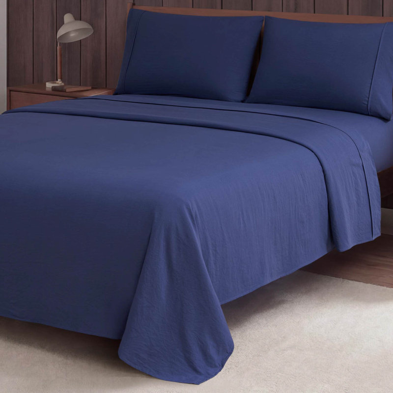 Champion Elastic Logo Microfiber Sheet Set, Queen, Coastal Blue