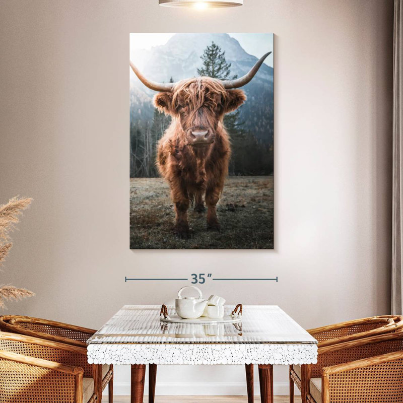 Brampt Dolomites Highland Cow, 51" H x 34" W