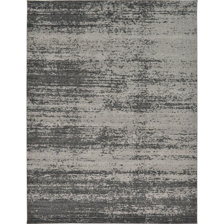 Croslin Abstract Dark Gray Area Rug