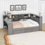 Lit plateforme en bois avec lit gigogne simple, bureau, tablettes, lumière DEL et station de charge-1850241815-1850241814