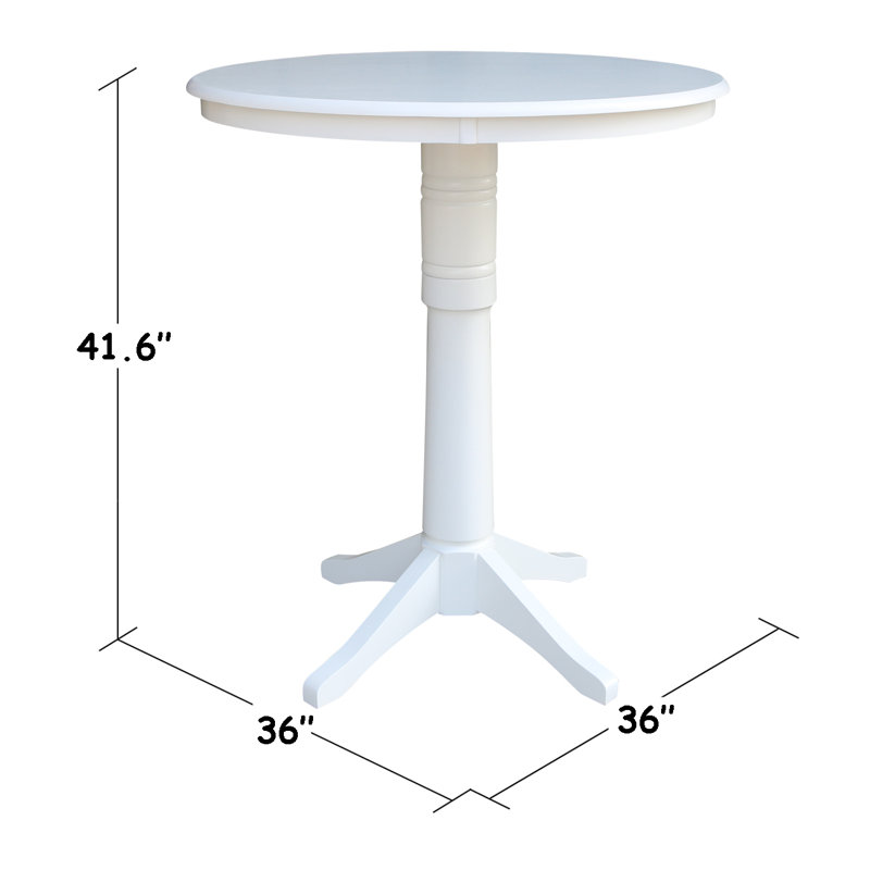 Table de salle à manger Craighead, Blanc, H 41,9 po x L 36 po x l 36 po
