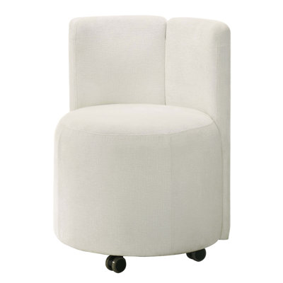 Chaise d'appoint garnie et pivotante blanche Garvey (ensemble de 2)