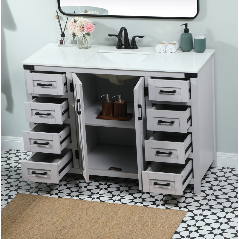 Ensemble de meuble-lavabo simple 48 po Slayton, gris