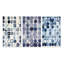 «Universal Grid Circular Watercolor Retro Blue II», 3 pièces sur toile-949821628-949821505