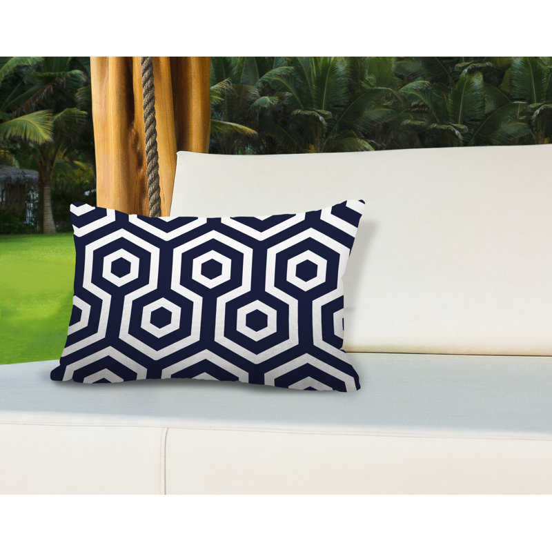 Housse et insert de coussin rectangulaire pour l'extérieur Hilton, Bleu marine de nuit