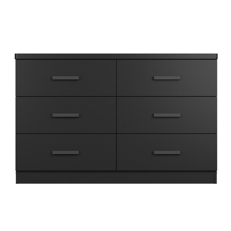 Commode 6 tiroirs Barstis, Noir