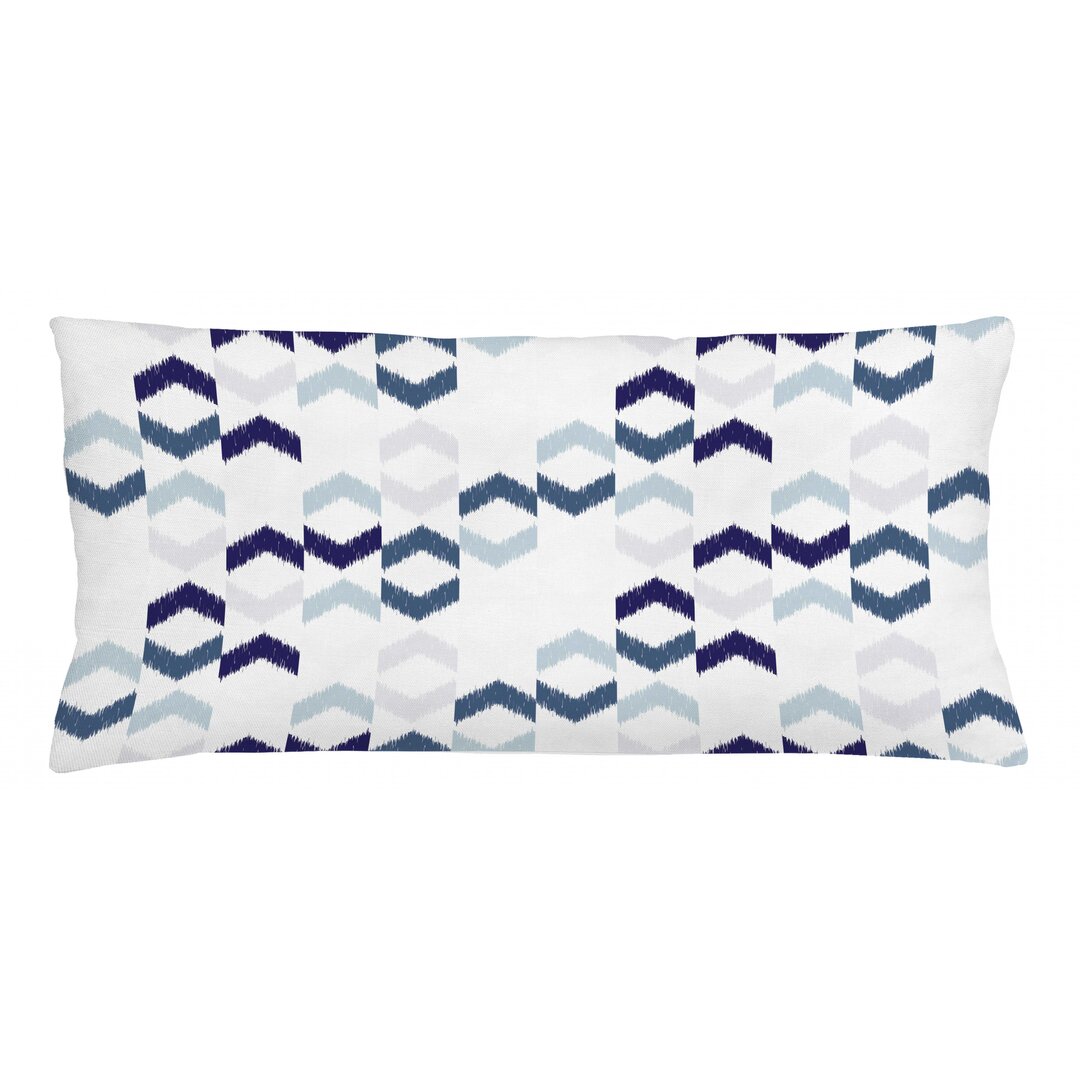 Kissenbezug, Ikat Chevron-Zickzack, Ethnisch, Weiß Blau Lila