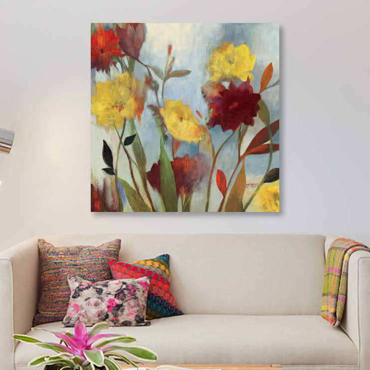 «Wildflowers I», reproduction sur toile, H 18 po x l 18 po x P 1,5 po, Pas de tapis, Toile tendue