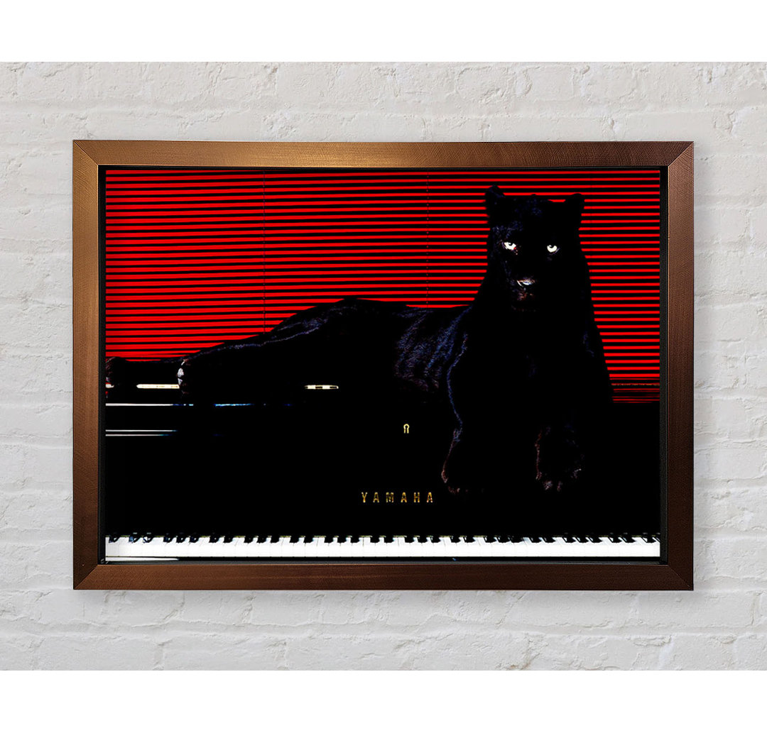 Black Panther Piano Gerahmter Druck