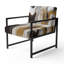 Fauteuil d'appoint rembourré abstrait doré et noir Marble Waves III-112889642