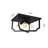 4-Light 16.25"W Black Open Cage Flush mount