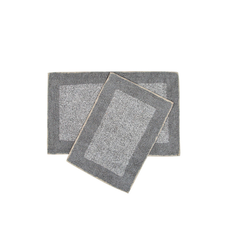 Ensemble de 2 tapis de bain Hazem, gris