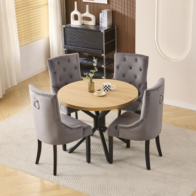 Dining Set, Dark Grey Ring Back Chairs#4
