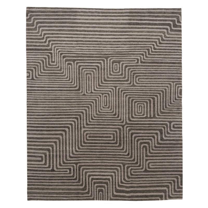 Plateau Wool Geometric Area Rug in Taupe/Neutral, Rectangle 2' x 3'