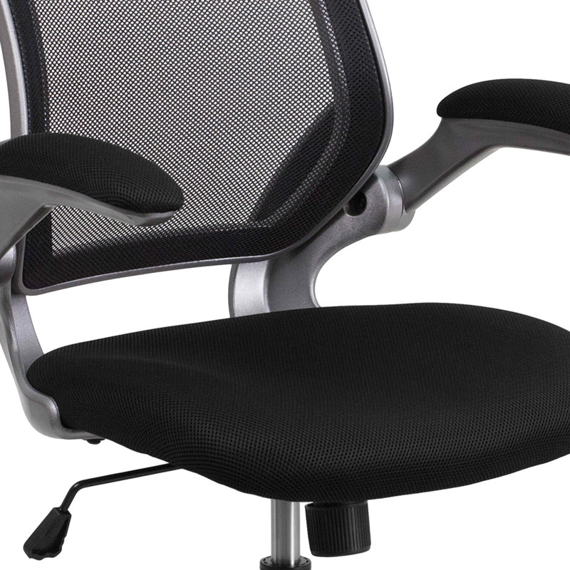 Chaise de bureau ergonomique en filet Bonavant, Noir