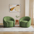 Fauteuil demi-tonneau pivotant rembourré Aunna
