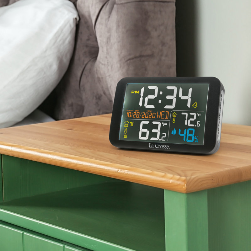 Digital Electric Tabletop Clock with Alarm in Black
